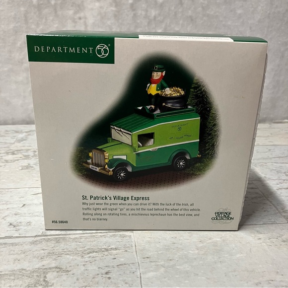 Dept 56 St PATRICKS Day Village Express #58640 Heritage Collection ORIGINAL BOX - Picture 9 of 12